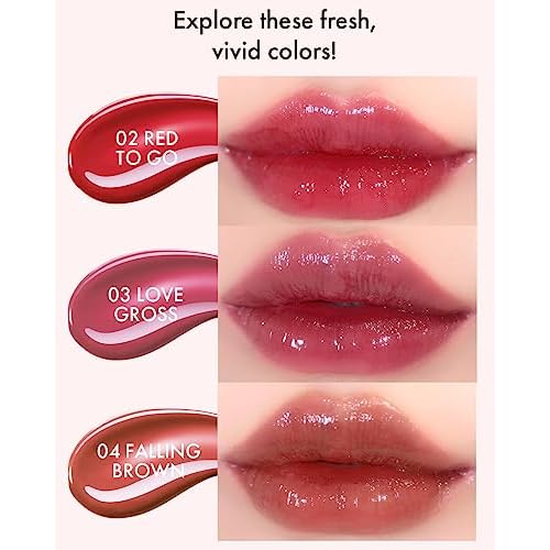 VIDIVICI Millennial Tint Glit - Transfer Proof Moisture Korean Lip Tint with Long-Lasting Color, Lightweight Water Jelly Texture, Hydrating & Smudge-Free Lip Stain, 0.13oz (04 FALLING BROWN)