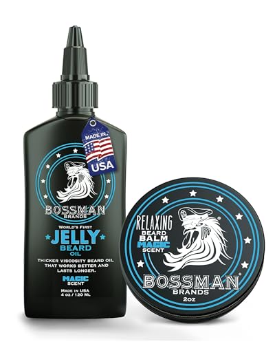 Bossman Jelly Beard Oil & Beard Balm Combo - Magic Scent - Natural Nourishing Set