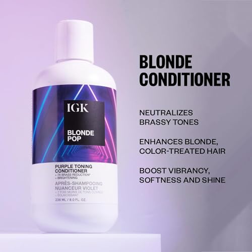 8 Oz Purple Toning Conditioner for Blonde Hair - Neutralizes Brass & Brightens