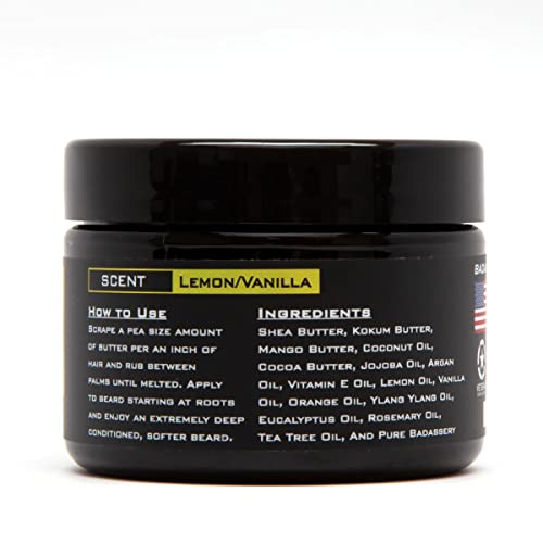 Badass Beard Care Ladies Man Beard Butter 3 oz - Natural Ingredients, Softens & Itch-Free