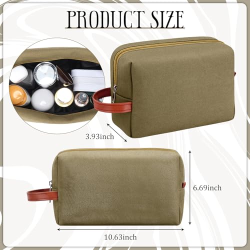 Hillban Green Travel Toiletry Bag 8 Pcs Waterproof Canvas Hanging Organizer for Men & Women