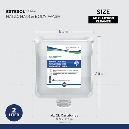 SC Johnson Professional ESTESOL PURE HAND, HAIR & BODY WASH 2 LITER, 4 PACK