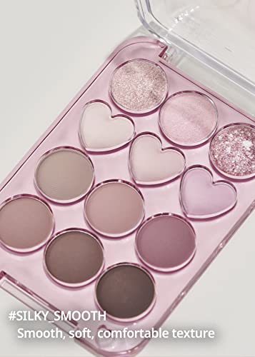COLORGRAM Pin Point Eyeshadow Palette 02 Pink & Mauve – Ultra-Blend Matte, Glitter & Shimmer