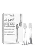 Supersmile Zina45 Replacement Toothbrush Heads Silver - 2 Pack
