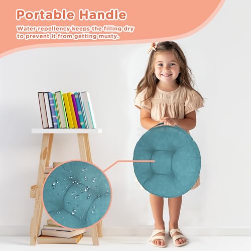 Degrees of Comfort 15-Inch Round Kids Floor Cushions - Pack of 8, Portable Classroom Seating