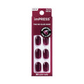 imPRESS Color Press On Nails, ¡®Over You', Solid Burgundy, Short Oval, PureFit Technology, Patented Super Hold Adhesive, Chip Proof, Smudge Proof, Mini Nail File, Manicure Stick & 30 Fake Nails