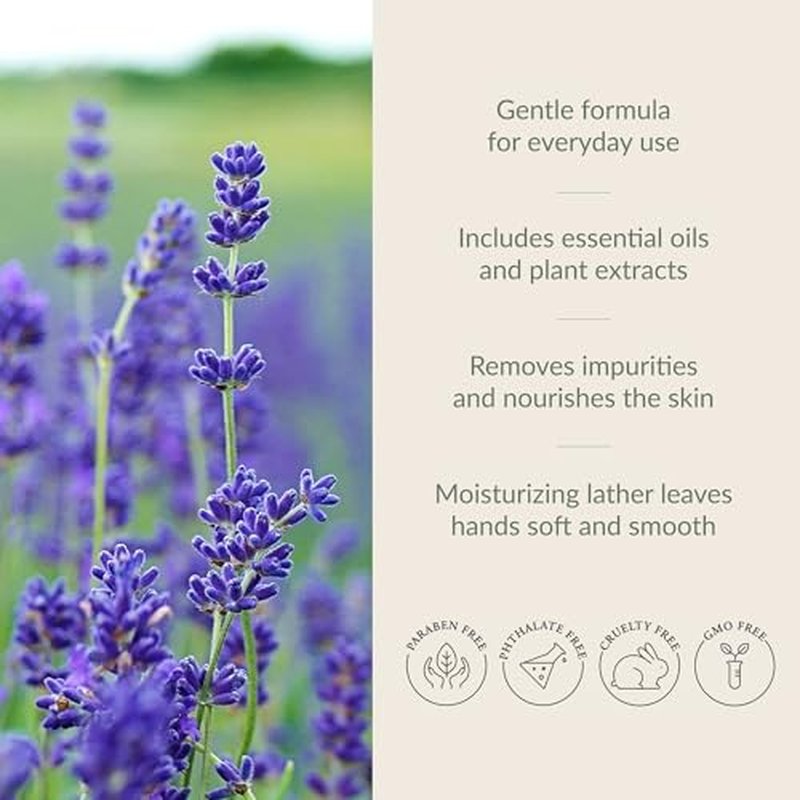 Archipelago Botanicals Lavender Hand Wash Refill, Liquid Hand Soap Refill, Fragrances with Lavender, Bergamot and Citrus, 33 fl oz