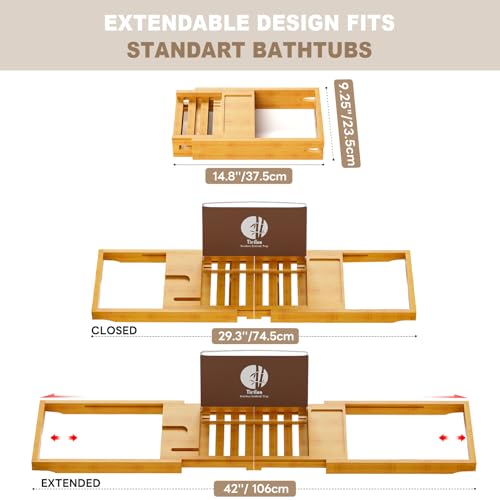 Yirilan Bamboo Bathtub Tray Caddy,Bath Tray£¬Bamboo