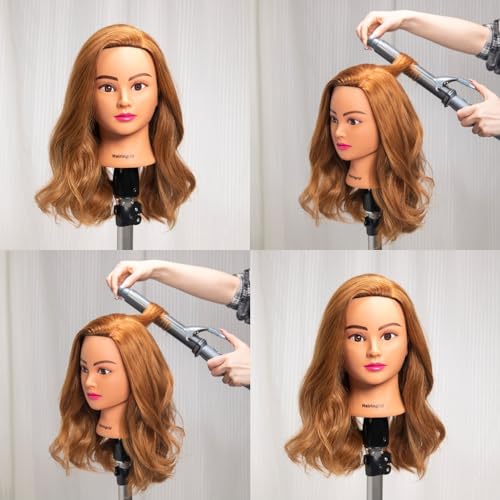 20-22 Inch Human Hair Mannequin Head for Styling & Training - Dark Brown Variation 1906LB0414