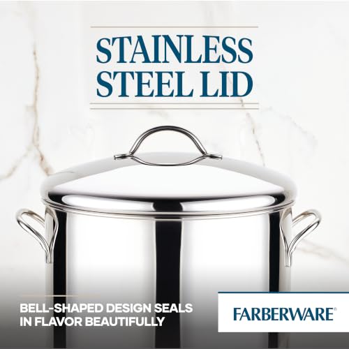 16 Quart Stainless Steel Stockpot with Lid - Heavy Duty Cookware for Soup Chili & Broth - Variation of Stockpot 16 Quart
