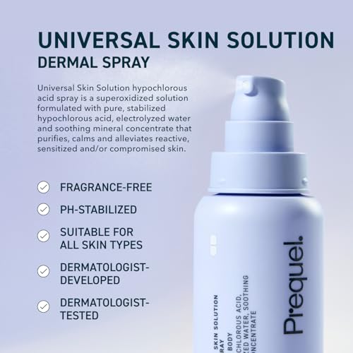 Prequel Skin Universal Hypochlorous Acid Spray 4oz Pack of 2 | Facial & Body Mist