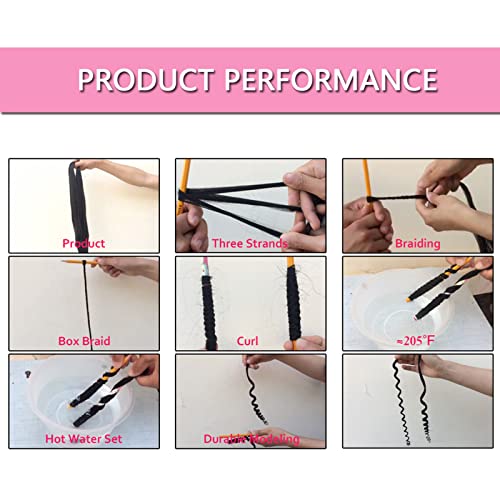 Pre-Stretched Braiding Hair 36 Inch 6 Pack Mixed Black Blue Light Blue Easy Hot Water Styling
