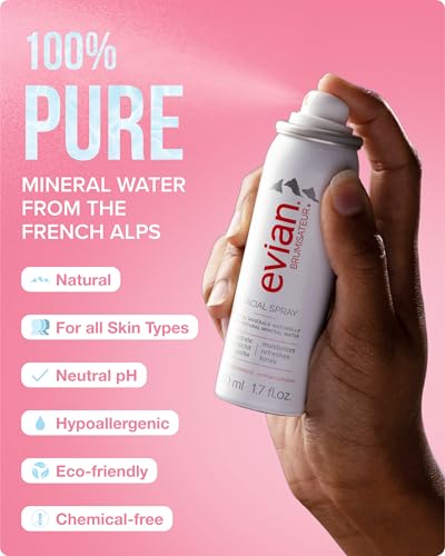Evian Hydrating Facial Spray Kit - Mineral Water Mist for Skin & Makeup Refreshing