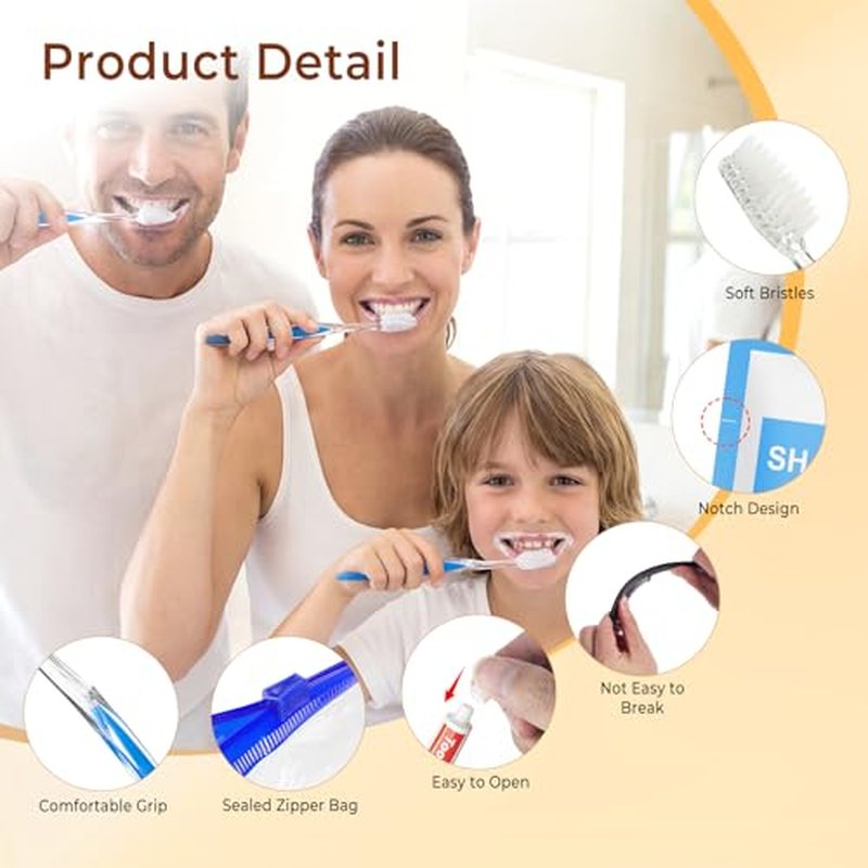30 Set Personal Hygiene Kit Bulk,12-IN-1 Individually Wrapped Blue Basic Toiletry Supplies Disposable Travel Toothbrushes and Hotel Vanity Set for Homeless,Guests,Charity