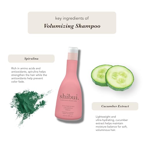SHIBUI Volumizing Shampoo with Spirulina & Cucumber Extract - 12 Fl Oz