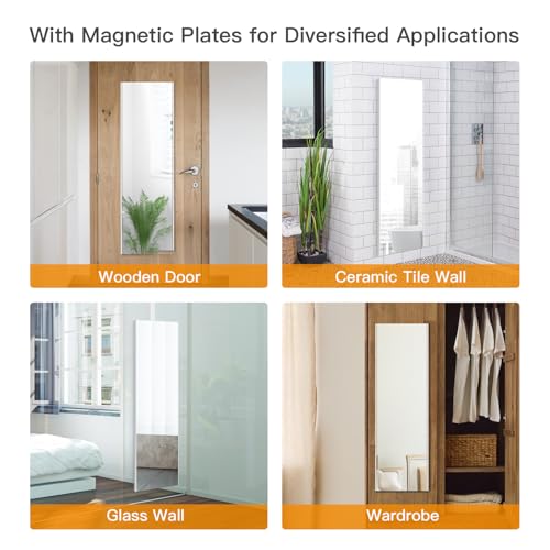 Brisafe Magnetic No-Drill NanoMirror 12 x 47 in Silver - 1pc, Portable & Shatterproof