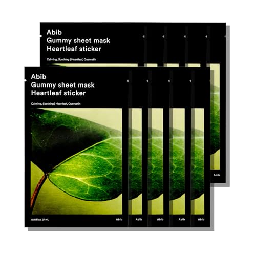 Abib Gummy Sheet Mask Heartleaf Soothing Face Mask - 10 Sheets for Sensitive Skin