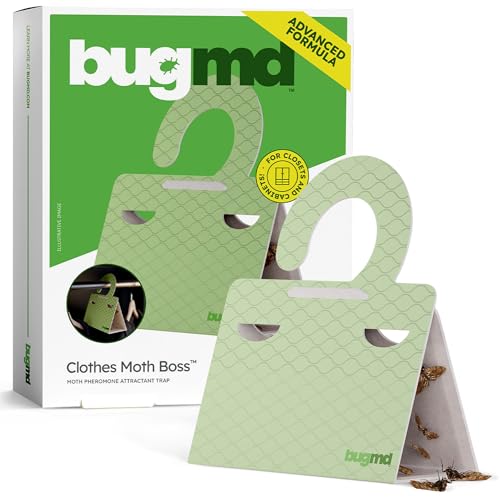 BugMD 3 Pack - 18 Green Sticky Clothese & Pantry Moth Traps with Pheromone
