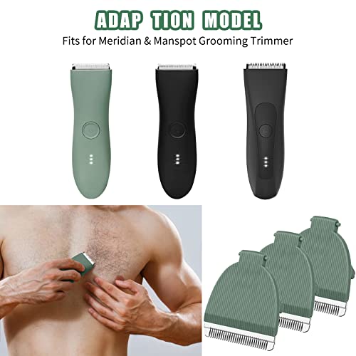Green 3 Pack Ceramic Replacement Blades for Meridian & ManSpot Grooming Trimmers