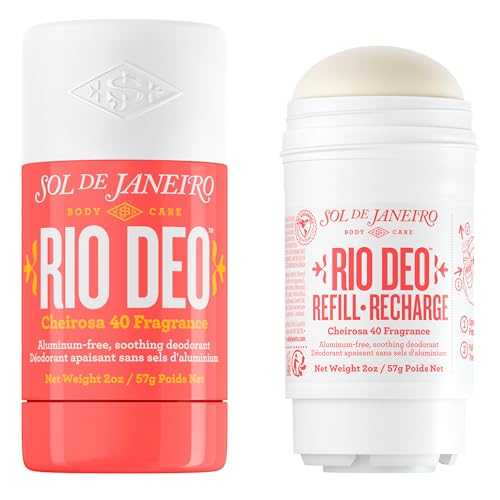 Deodorant Stick with Refill Cartridge - Aluminum-Free, Natural, 98% Derived