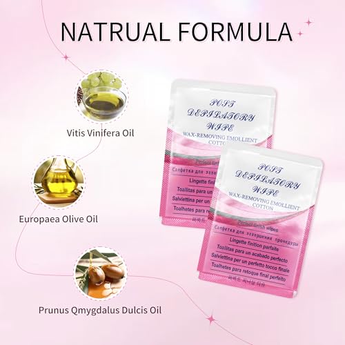 Beauty7 Post Wax Calming Oil Wipes 20 Packs Big Size Post Wax Oil Wipes for Body Leg Arm Post Waxing Cleanser After Wax Remover Removes Residue Reduces Redness Refill Pack