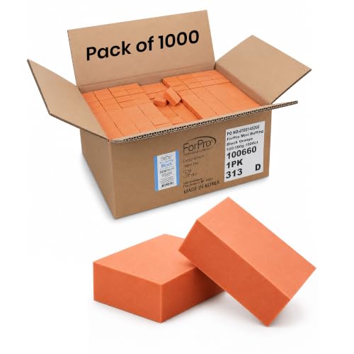 Mini Nail Buffer Blocks 100/180 Grit Orange Pack of 1000 - Nail Prep Tool