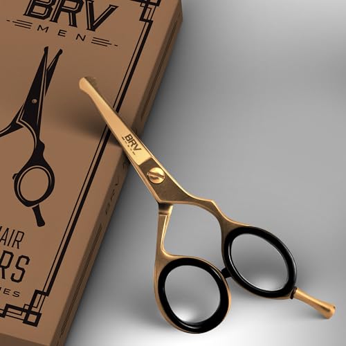 Titanium Bronze Nose & Ear Hair Scissors - 4.2 Inch Rounded Tip Grooming Tool, Right Handed
