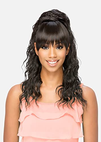 20 Inch Spiral Curl Ponytail with Dome Top & Fringed Bang Synthetic Hair - Variation FS1B/33