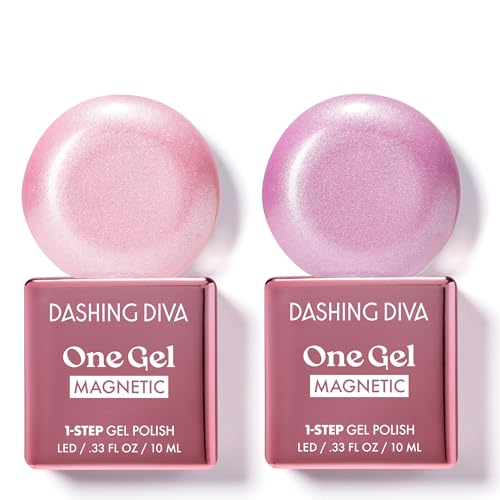Magnetic Gel Nail Polish Duo for Princesses - Moment & Fantasy - 3-in-1 Base Coat, Color & Top Coat - Pink Set - Variation: Princesses
