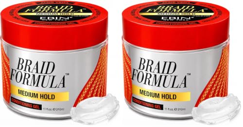 Conditioning Hair Gel for Braids & Twists - Medium Hold, 11oz Pack of 2