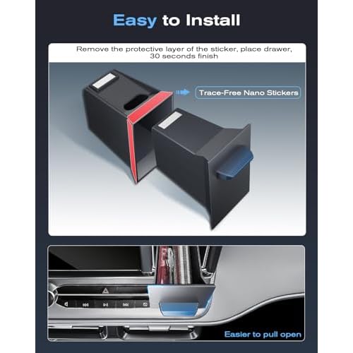For Ford Maverick 2022-2024 Console Console Storage Drawer Magnetic Design Slides Smoothly - [OEM Fit& 100% Stable] - Cubby Storage Box with Silent Mat - Thickened ABS Material