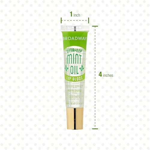 Ruby Kisses Broadway Vita-Lip Clear Lip Gloss (Mint Oil 12 Pack), Ultra-Hydrating & Soothing Formula with Vitamin Oils, High-Shine Non-Sticky Finish, Nourishing Glossy Lip Balm With Cooling Effect