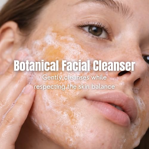 Gentle Botanical Face Cleanser with Vitamin C & Seaweed – Sulfate-Free Daily Facial Wash, 8.5 fl oz
