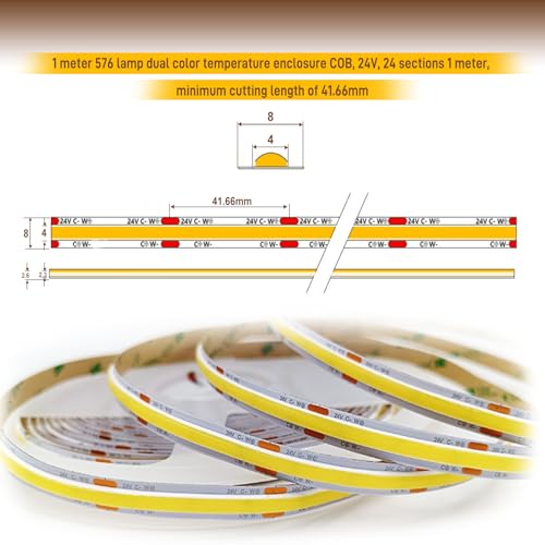 Pandery COB LED Strip Light 576CCT Dimmable 65ft Bluetooth & Music Control