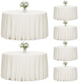 Fixwal 6 Pack 120 Inch Ivory Round Tablecloth for Weddings & Events