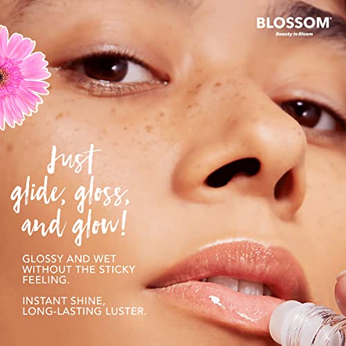Blossom Scented Roll on Lip Gloss, Infused with Real Flowers, Made in USA, 0.40 fl oz, 2 pack, Peach/Strawberry