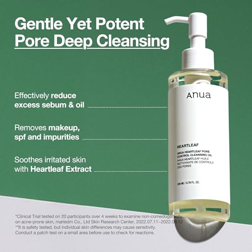 Auna Deep Pore Treatment Duo Heartleaf Pore Control Cleansing Oil, Heartleaf 77 Toner Pad, Exfoliating Facial Pads, After-Cleansing for Gentle Facial Care, Korean Skincare Set