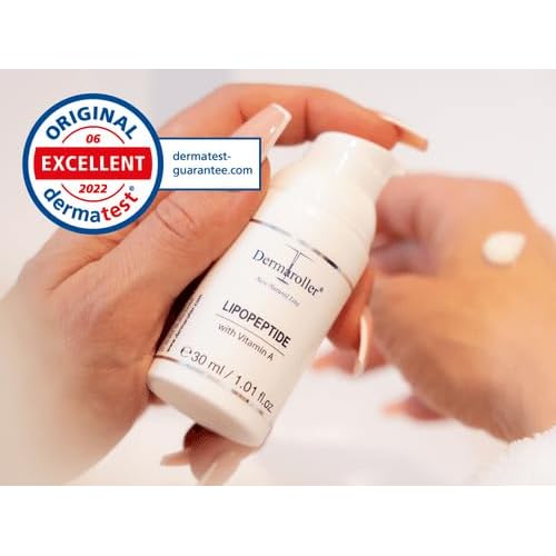 Dermaroller, New Natural Line Lipopeptide Night Cream Hyaluronic Acid Vitamin A and Shea Butter Combine to Moisturize and Repair Tired Stressed Skin Helps to Reduce Fine Wrinkles oz, 1.01 Ounce