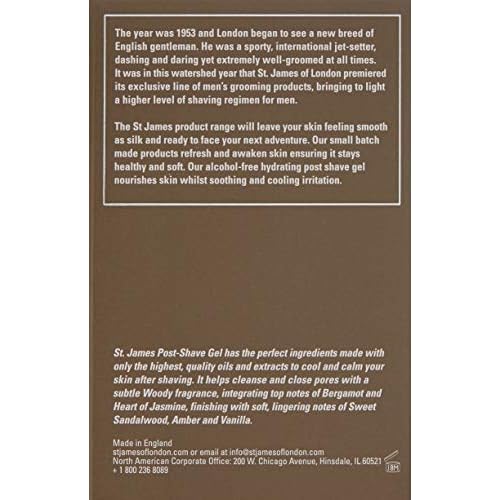 St James of London Sandalwood & Bergamot Post Shave Gel, 3.4 Fl Oz