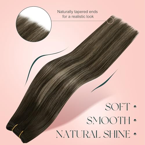 Balayage Human Hair Weft Extensions 14 Inch - Soft & Natural, Easyouth