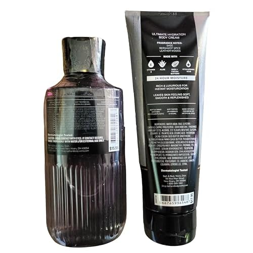 Bath & Body Works Men's Graphite Ultimate Hydration Body Cream and 3-in-1 Face, Hair, Body Gel Wash 2 Piece Set