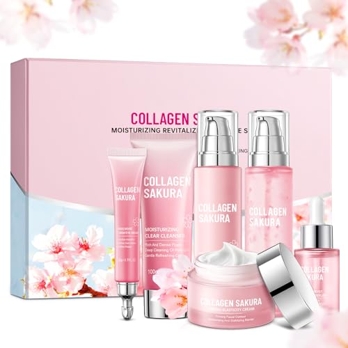Mopayzer Sakura Skin Care Set for Teen & Women 6 Pcs Moisturizing & Repair