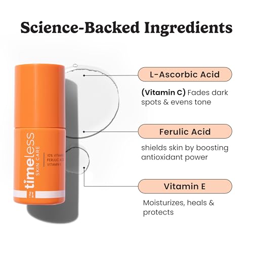 Vitamin C E Ferulic Acid Face Serum 1.7 Fl Oz - Brightening & Skin Support - Vegan