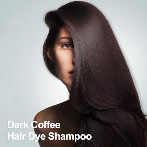 Hair Dye Shampoo 3-in-1 for Gray Coverage Dark Coffee - Easy At-Home Root Touch Up