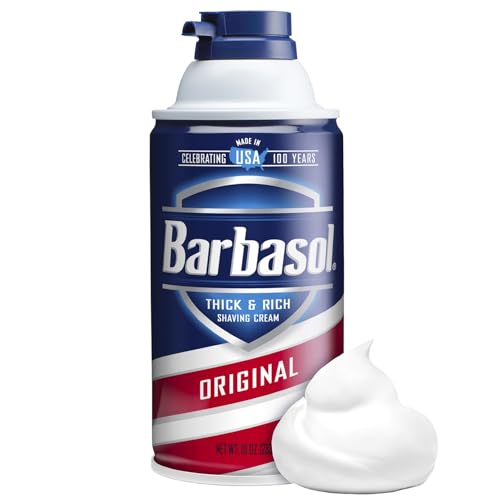 Barbasol Unscented Thick & Rich Shaving Cream - 10 oz Can, Bulk Pack of 12