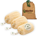 Waritex Organic Egyptian Large Loofah Sponges 3-Pack Exfoliating Body Scrubber