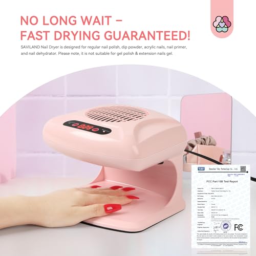 Large Pink Nail Dryer 300W Quick Drying Manicure Tool for Regular Polish