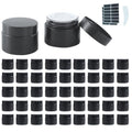 45Pack 2oz Small Glass Jars with Lids, Lotion Container, Cosmetic Containers, Little Travel Jars for Creams with Mini Spoon, Black Label (Matte Black)