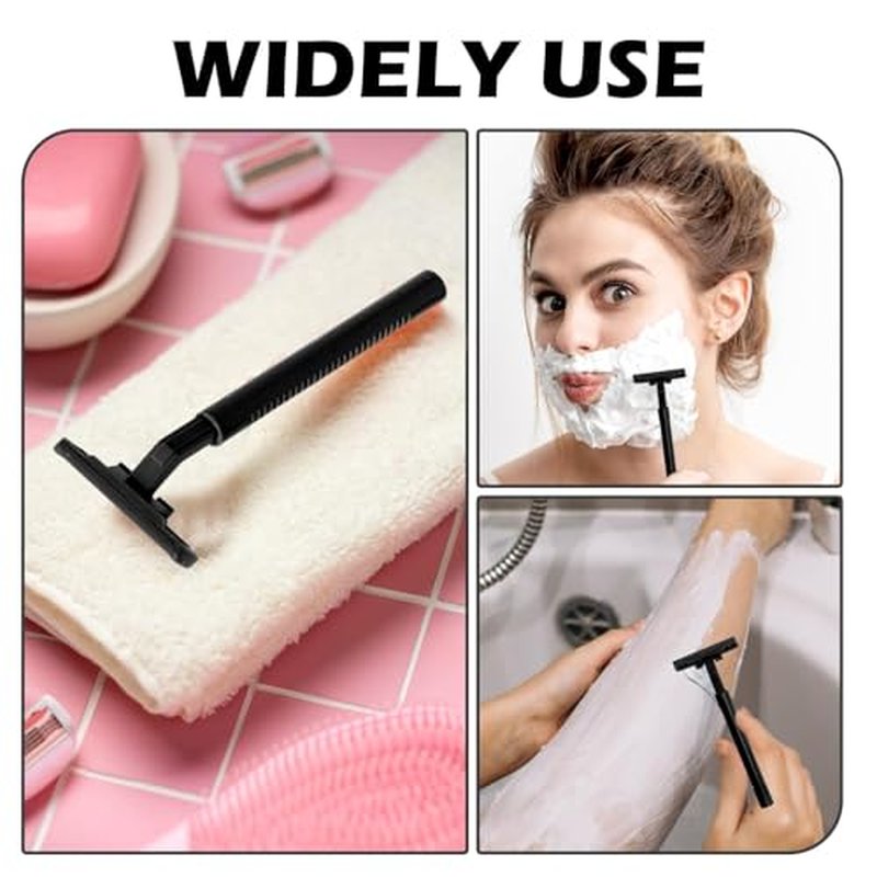 240 Pack Disposable Twin Blade Razors Individually Wrapped, Clear Safety Cap£¬ Multipurpose Portable Shave Razor for Man Woman Bathing Hotel Travel (Black)