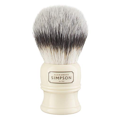 Alexander Simpson Trafalgar T1 Synthetic Shaving Brush Ivory Handle Luxurious Dense Bristles